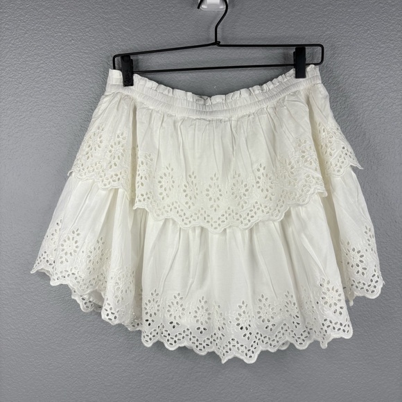 GAP Organic Cotton Ruffle Eyelet Mini Skirt - Picture 5 of 8